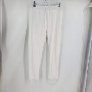 AMA MAR womens L white fleece jogger pants